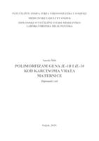 Polimorfizam gena IL 1B i IL 10 kod karcinoma vrata maternice