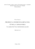 Probir na sindrom karpalnog tunela u bolesnika na kroničnoj hemodijalizi