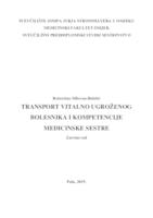 TRANSPORT VITALNO UGROŢENOG BOLESNIKA I KOMPETENCIJE MEDICINSKE SESTRE