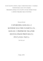 Usporedba ksilola i komercijalnih zamjena za ksilol u pripremi trajnih histoloških preparata živčanog tkiva