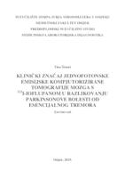 Klinički značaj jednofotonske emisijske kompjutorizirane tomografije mozga s 123I-Ioflupanom u razlikovanju Parkinsonove bolesti od esencijalnog tremora