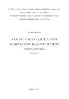 Razlike u mjerenju tjelesne temperature različitim tipom termometra