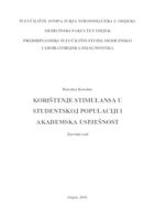 Korištenje stimulansa u studentskoj populaciji i akademska uspješnost