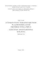 Učinkovitost terapije krvnom plazmom bogatom trombocitima (PRP) u liječenju ostaoartitisa koljena
