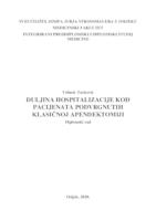 Duljina hospitalizacije pacijenata podvrgnutih klasičnoj apendektomiji