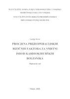 Procjena prijeoperacijskih rizičnih faktora za smrtni ishod kardiokirurških bolesnika