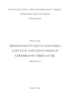 Minimalno-invazivno kirurško liječenje aneurizmi prednje cerebralne cirkulacije