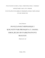 Povezanost hiposmije i kognitivnih promjena u osoba oboljelih od Parkinsonove bolesti