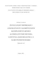 Povezanost depresije i anksioznosti s korištenjem komplementarnih i alternativnih metoda liječenja kod bolesnica s karcinomom dojke