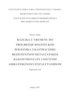 Razlika u vremenu do progresije bolesti kod bolesnika s kastracijski rezistentnim metastatskim rakom prostate liječenih abirateronom i enzalutamidom