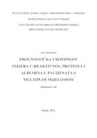 Prognostička vrijednost omjera C-reaktivnog proteina i albumina u pacijenata s multiplim mijelomom