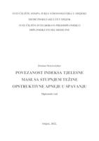 Povezanost indeksa tjelesne mase sa stupnjem težine opstruktivne apneje u  spavanju