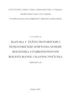 Razlika u težini motoričkih i nemotoričkih simptoma između bolesnika s Parkinsonovom bolesti ranog  i kasnog početka