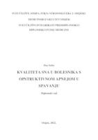 Kvaliteta sna u bolesnika s opstruktivnom apnejom u spavanju