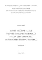 Indeks tjelesne mase u transplantiranih bolesnika i njegova povezanost sa funkcijom bubrežnog presatka