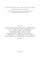 Učinak nadomjestka karnozina na vaskularnu funkciju izoliranih aortalnih prstenova Sprague-Dawley štakora na visokoslanoj dijeti