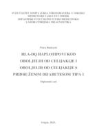 HLA-DQ haplotipovi kod oboljelih od celijakije i oboljelih od celijakije s pridruženim dijabetesom tipa 1