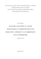 Razlika DaTSPECT-a kod bolesnika s Parkinsonovom bolesti u odnosu na Parkinson plus sindrome