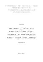 Prevalencija obiteljske hiperkolesterolemije u bolesnika s preuranjenom bolesti koronarnih arterija