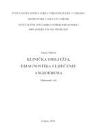 Klinička obilježja, dijagnostika i liječenje angioedema