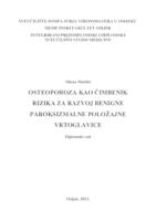 Osteoporoza kao čimbenik rizika za razvoj benigne paroksizmalne položajne vrtoglavice