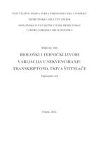 Biološki i tehnički izvori varijacija u sekvenciranju transkriptoma tkiva štitnjače