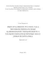 Procjena brzine pulsnog vala metodom impedancijske kardiografije tijekom dijete s velikim udjelom kuhinjske soli u zdravih ispitanika