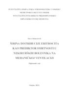 Širina distribucije eritrocita kao prediktor smrtnosti u nekirurških bolesnika na mehaničkoj ventilaciji