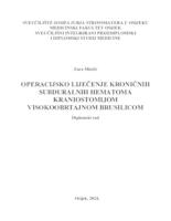 Operacijsko liječenje kroničnih subduralnih hematoma kraniostomijom visokoobrtajnom brusilicom