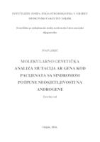 Molekularno genetička analiza mutacija AR gena kod pacijenata sa sindromom potpune neosjetljivosti na androgene