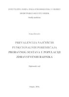 Prevalencija najčešćih funkcionalnih poremećaja probavnog sustava u populaciji zdravstvenih radnika