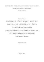 Razlika u učestalosti snova u populaciji muškaraca i žena nakon endoskopija gastrointestinalnog sustava u intravenskoj anesteziji propofolom