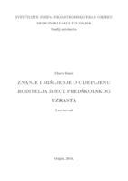 Znanje i stavovi o cijepljenu roditelja djece predškolskog uzrasta