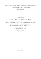 Utjecaj akupunkturne analgezije na intenzitet boli, krvni tlak te srčanu frekvenciju