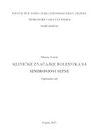 KLINIČKE ZNAČAJKE BOLESNIKA SA SINDROMOM SEPSE