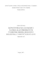 Koncentracija glukoze i natrija kao prediktivni čimbenik ishoda bolesti u bolesnika u kritičnom stanju.