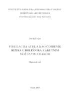 Fibrilacija atrija kao čimbenik rizika u bolesnika s akutnim moždanim udarom