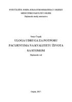 Uloga udruga za potporu pacijentima na kvalitetu života sa stomom