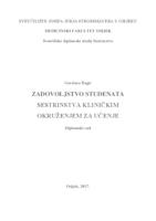 Zadovoljstvo studenata sestrinstva kliničkim okruženjem za učenje