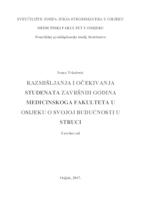 Razmišljanja studenata završnih godina medicinskog fakulteta u Osijeku o budućnosti u struci