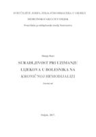 Suradljivost pri uzimanju lijekova u bolesnika na kroničnoj hemodijalizi.