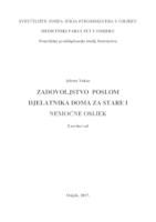 Zadovoljstvo poslom djelatnika u Domu za stare i nemoćne Osijek