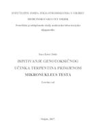 Ispitivanje genotoksičnog učinka terpentina primjenom mikronukleus testa