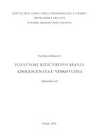 Pojavnost rizičnih ponašanja adolescenata u Vinkovcima