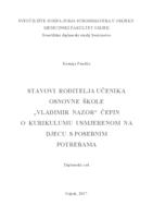 Stavovi roditelja učenika osnovne škole Vladimir Nazor Čepin o kurikulumu usmjerenom na djecu s posebnim potrebama