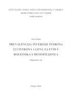 Prevalencija inverzije introna 22 i introna 1 gena FVIII u bolensika s hemofilijom A