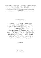 Mjerenje učinka dijete s visokim udjelom soli na aktivnost monocita/neutrofila na temelju izražaja adhezivne molekule CD11a metodom protočne citometrije