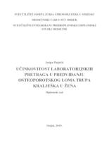 Učinkovitost laboratorijskih pretraga u predviđanju osteoporotskog loma trupa kralješka u žena