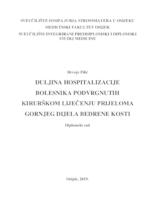 Duljina hospitalizacije bolesnika podvrgnutih kirurškom liječenju prijeloma gornjeg dijela bedrene kosti