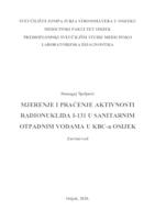 prikaz prve stranice dokumenta Mjerenje i praćenje aktivnosti radionuklida I-131 u sanitarnim otpadnim vodama u KBC Osijek